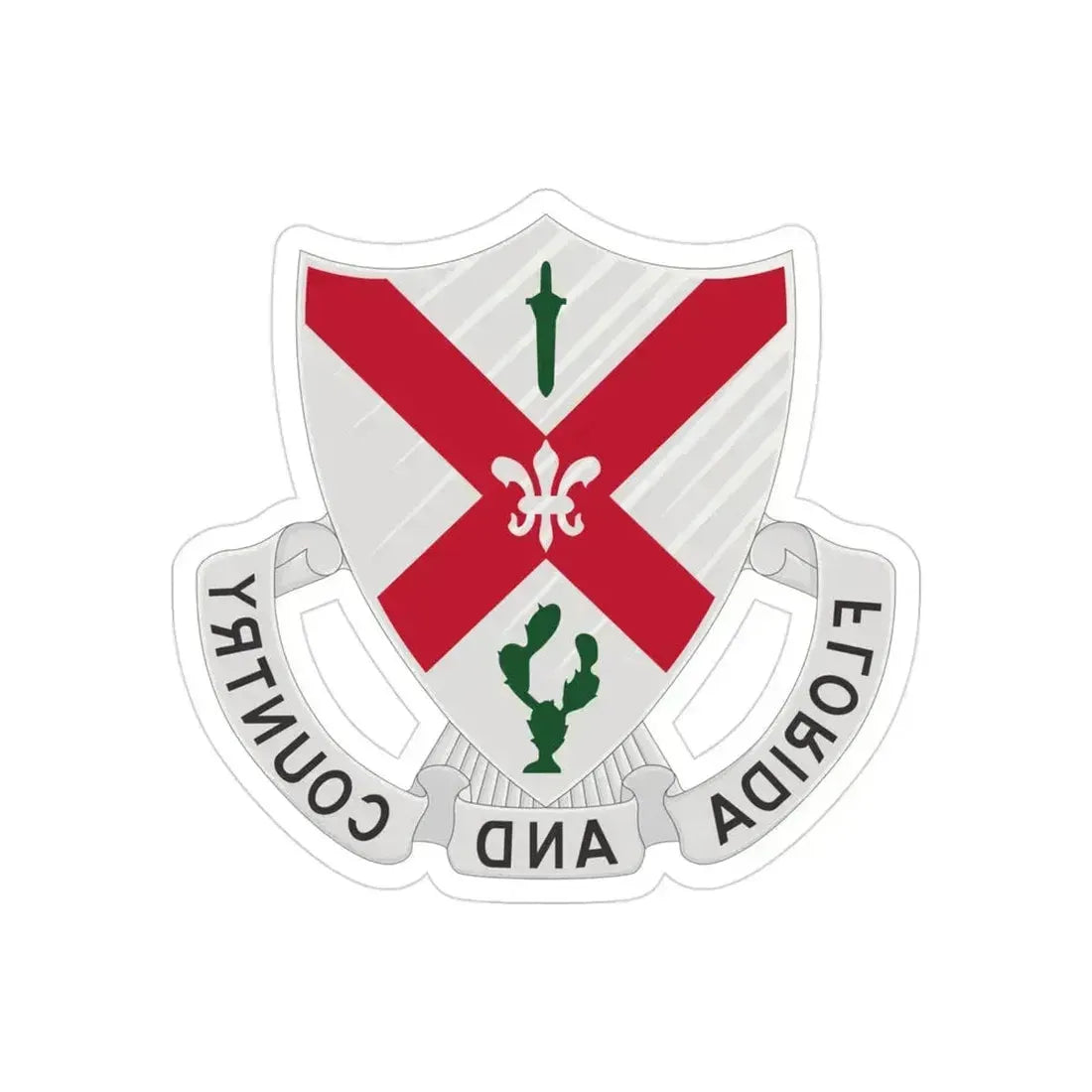 124th Infantry Regiment (U.S. Army) REVERSE PRINT Transparent Die-Cut STICKER - The Sticker Space