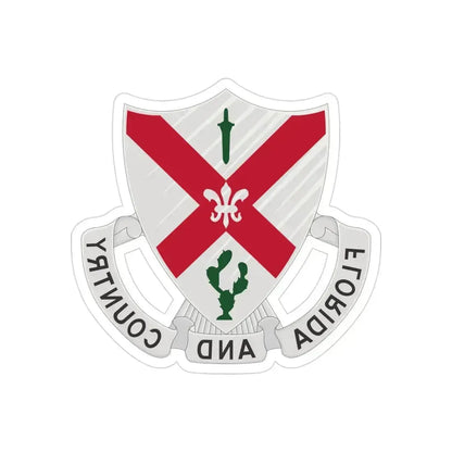 124th Infantry Regiment (U.S. Army) REVERSE PRINT Transparent Die-Cut STICKER - The Sticker Space