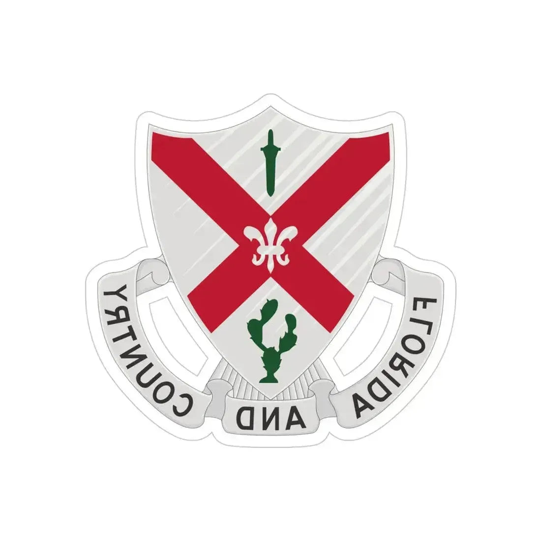 124th Infantry Regiment (U.S. Army) REVERSE PRINT Transparent Die-Cut STICKER - The Sticker Space