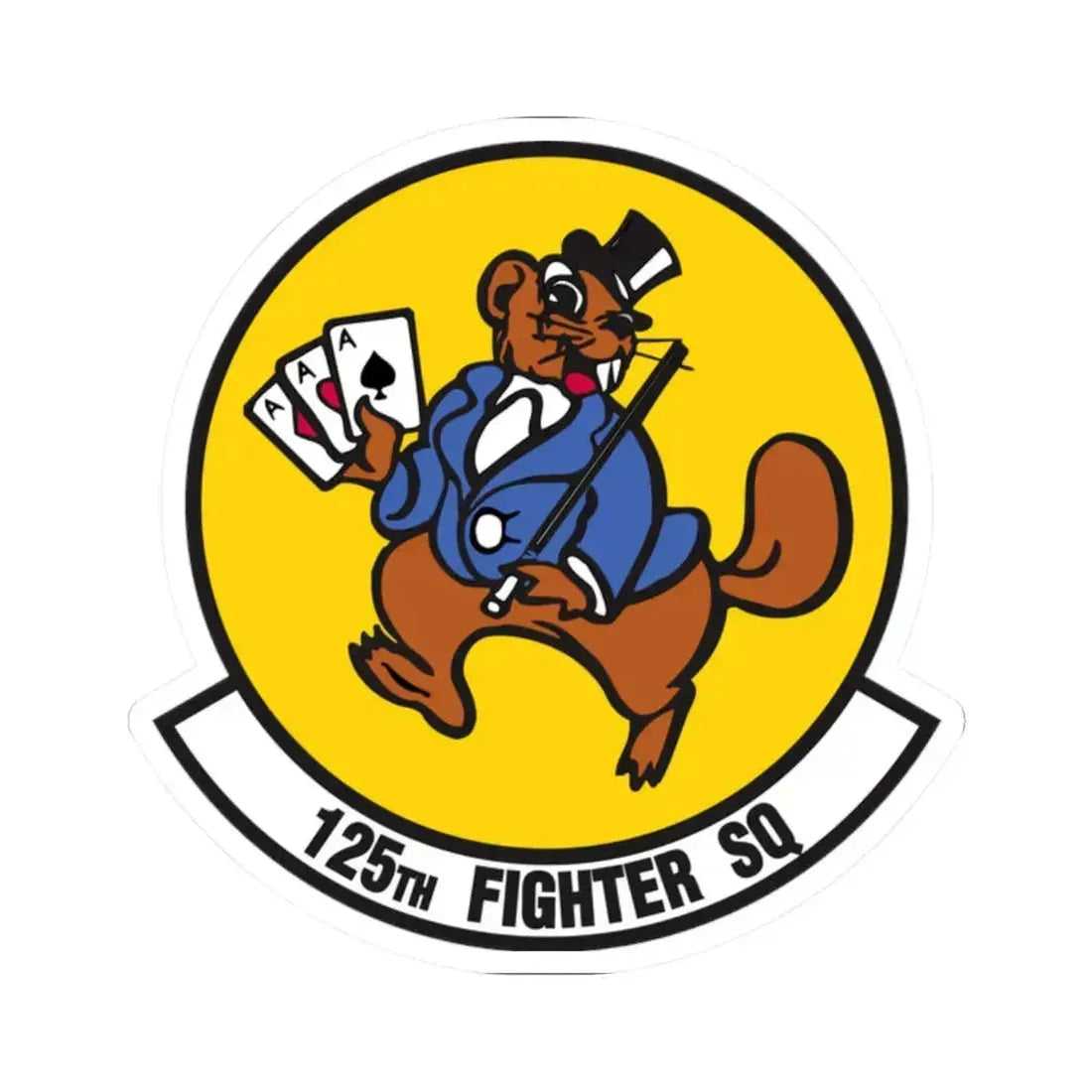 125 Fighter Squadron (U.S. Air Force) STICKER Vinyl Kiss-Cut Decal 2 Inch White - The Sticker Space