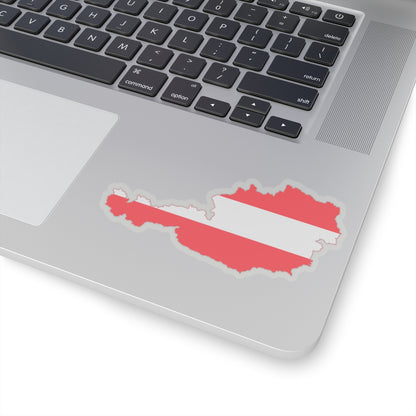 Austrian map with flag colors (Austria) STICKER Vinyl Kiss-Cut Decal