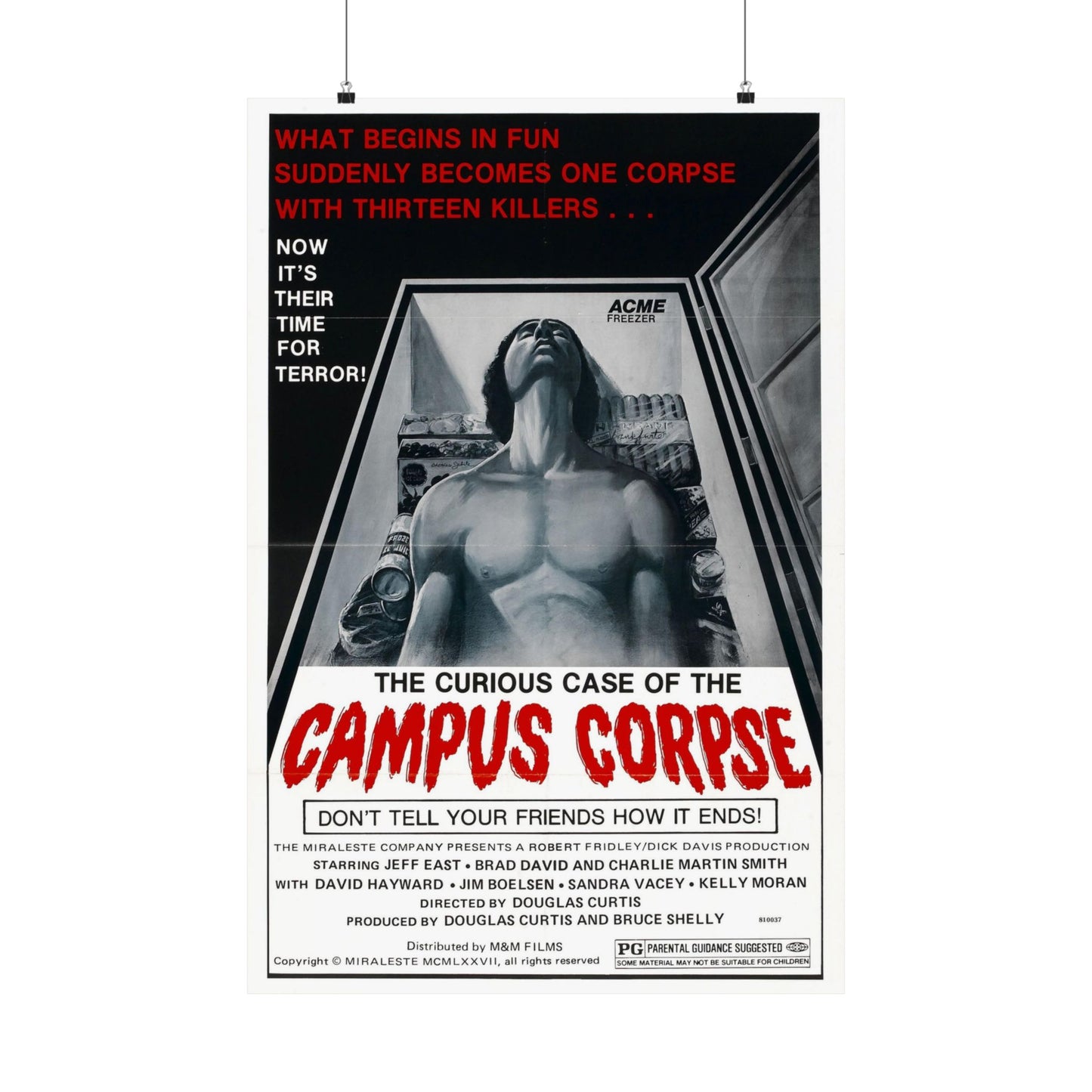 THE CURIOUS CASE OF THE CAMPUS CORPSE 1977 - Paper Movie Poster-24″ x 36″-The Sticker Space