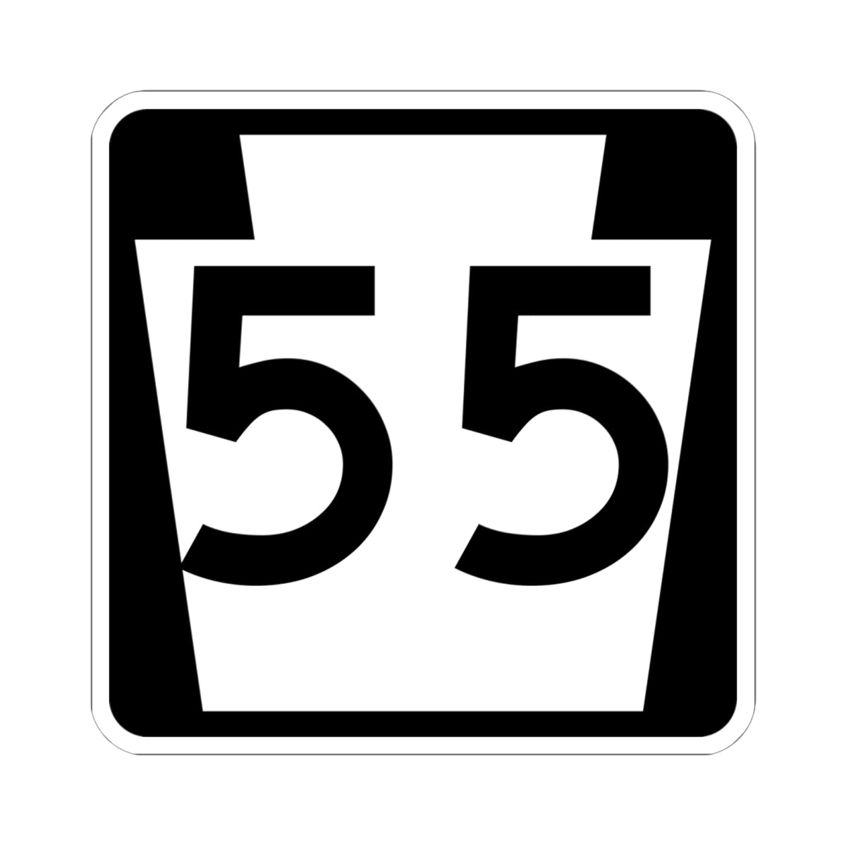 PA-55 (Pennsylvania) (Road Sign) STICKER Vinyl Kiss-Cut Decal
