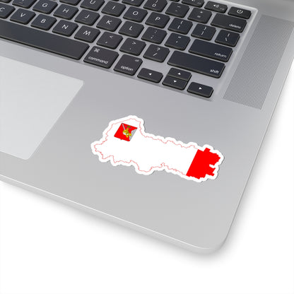 Flag-map of Vologda Oblast (Russia) STICKER Vinyl Kiss-Cut Decal