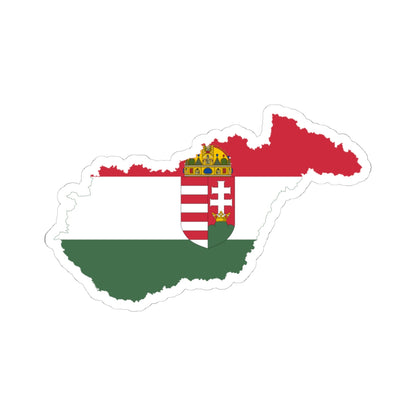 Flag-map of Hungary 1939-1940 (Hungary) STICKER Vinyl Kiss-Cut Decal