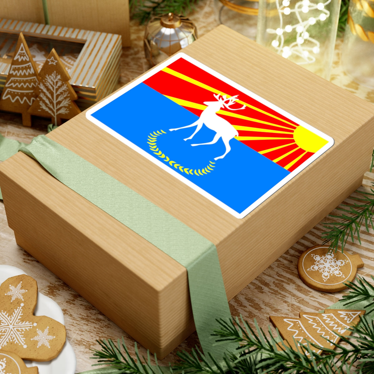 Flag Kuivozi Leningrad oblast (Russia) STICKER Vinyl Kiss-Cut Decal