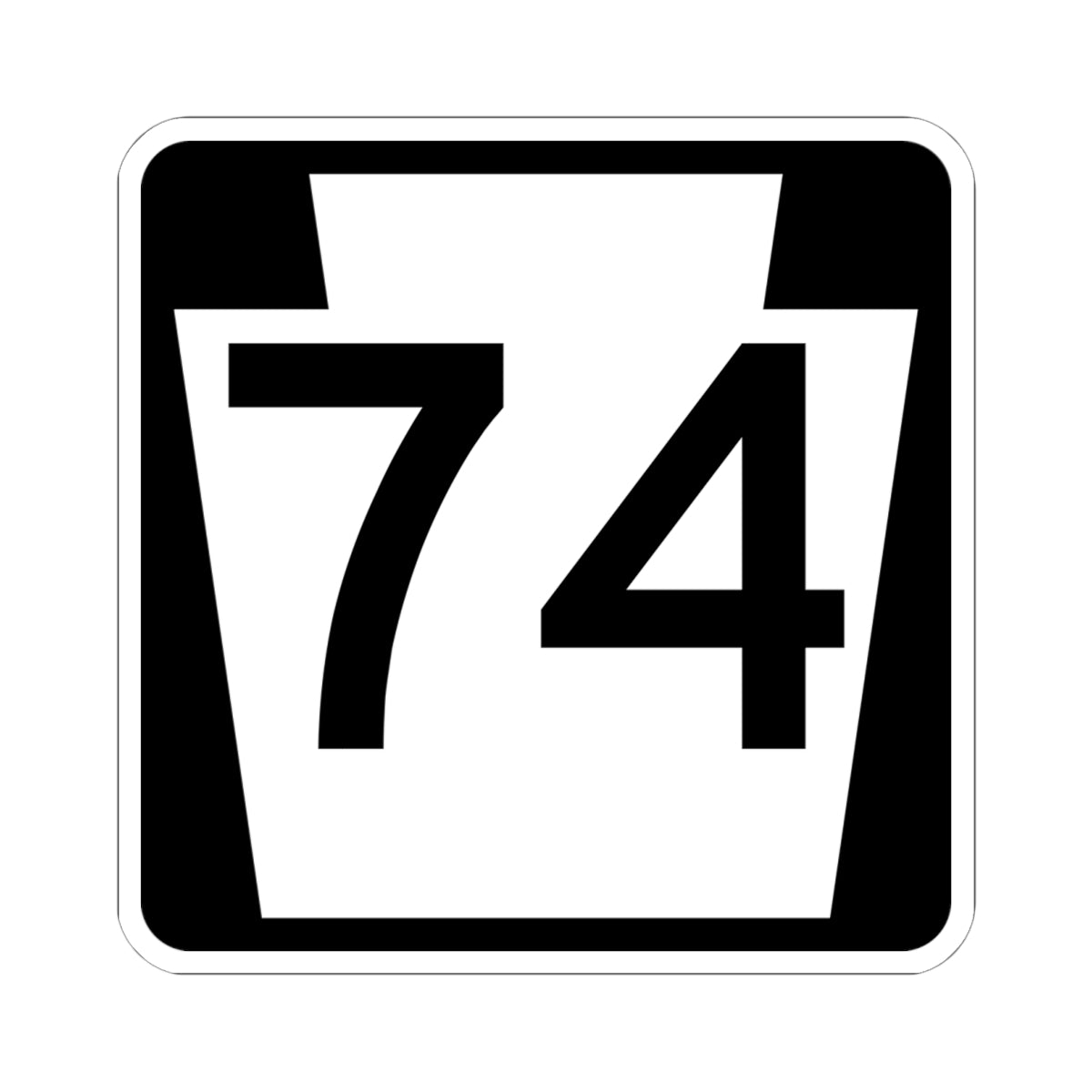 PA-74 (Pennsylvania) (Road Sign) STICKER Vinyl Kiss-Cut Decal