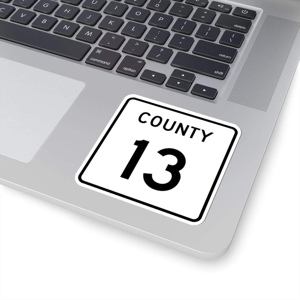 County 13 square (Minnesota) (Road Sign) STICKER Vinyl Kiss-Cut Decal
