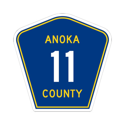 Anoka County 11 (Minnesota) (Road Sign) STICKER Vinyl Kiss-Cut Decal