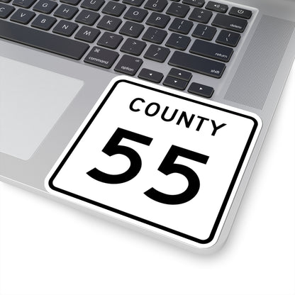 County 55 square (Minnesota) (Road Sign) STICKER Vinyl Kiss-Cut Decal