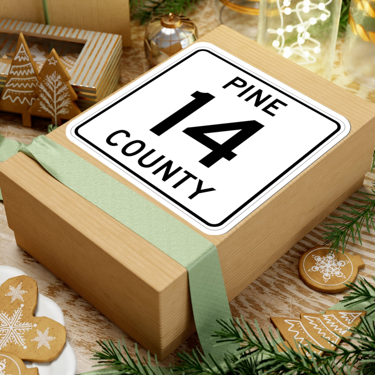Pine County Route 14 MN (Minnesota) (Road Sign) STICKER Vinyl Kiss-Cut Decal