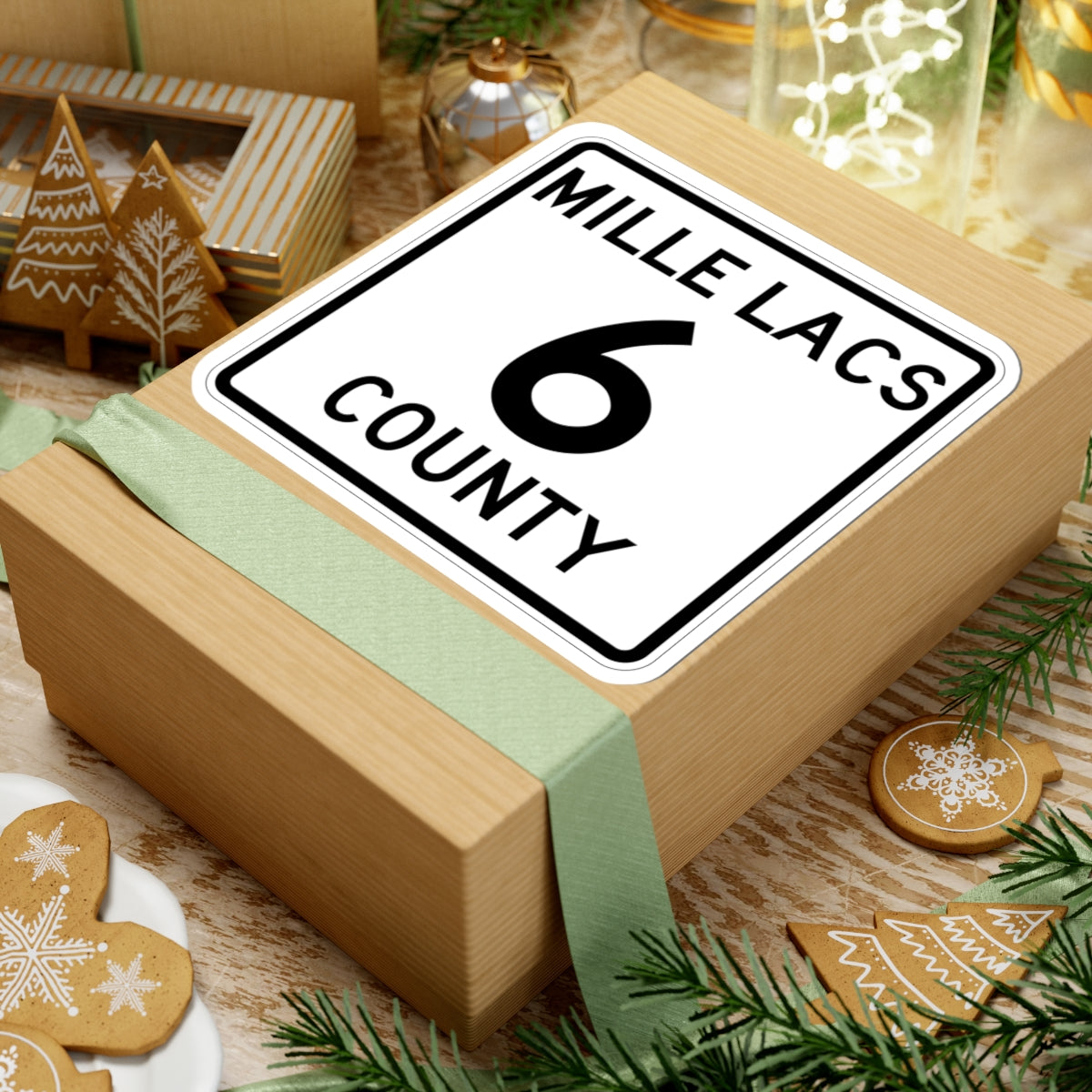 Mille Lacs County 6 MN (Minnesota) (Road Sign) STICKER Vinyl Kiss-Cut Decal