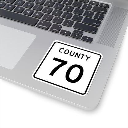 County 70 square (Minnesota) (Road Sign) STICKER Vinyl Kiss-Cut Decal