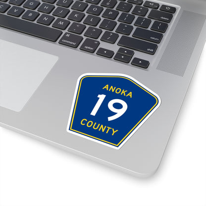 Anoka County 19 (Minnesota) (Road Sign) STICKER Vinyl Kiss-Cut Decal