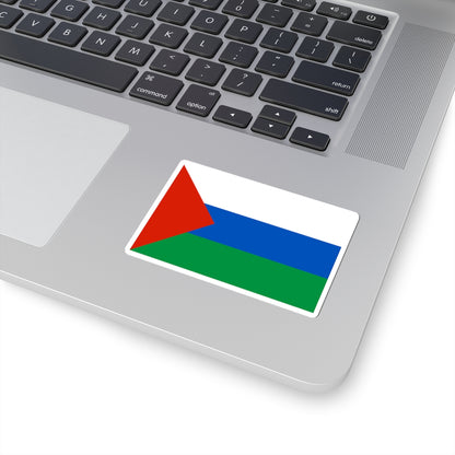 Flag of Yurginsky rayon Tyumen oblast 2002 (Russia) STICKER Vinyl Kiss-Cut Decal