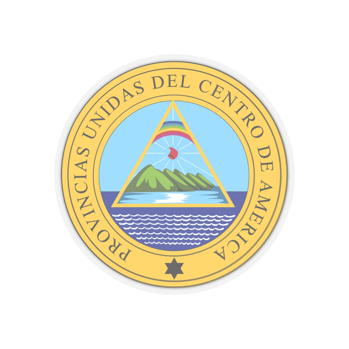 Coat of arms of the United Provinces of Central America - STICKER Vinyl Kiss-Cut Decal