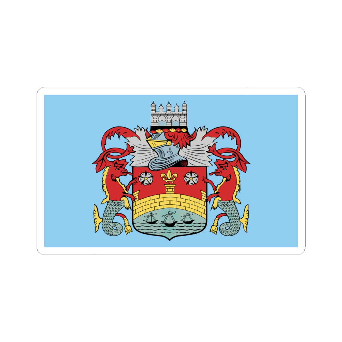 Cambridge City Council Flag (England) STICKER Vinyl Kiss-Cut Decal
