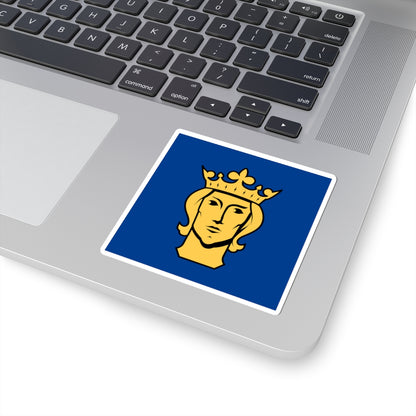 Flag of Stockholm (Sweden) STICKER Vinyl Kiss-Cut Decal