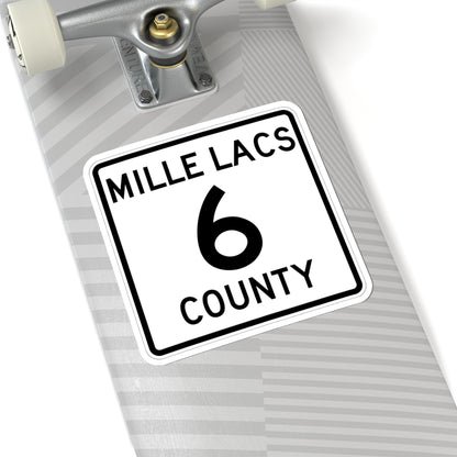 Mille Lacs County 6 MN (Minnesota) (Road Sign) STICKER Vinyl Kiss-Cut Decal