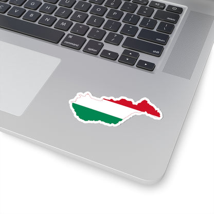 Flag-map of Hungary with Zakarpattia Oblast (Hungary) STICKER Vinyl Kiss-Cut Decal