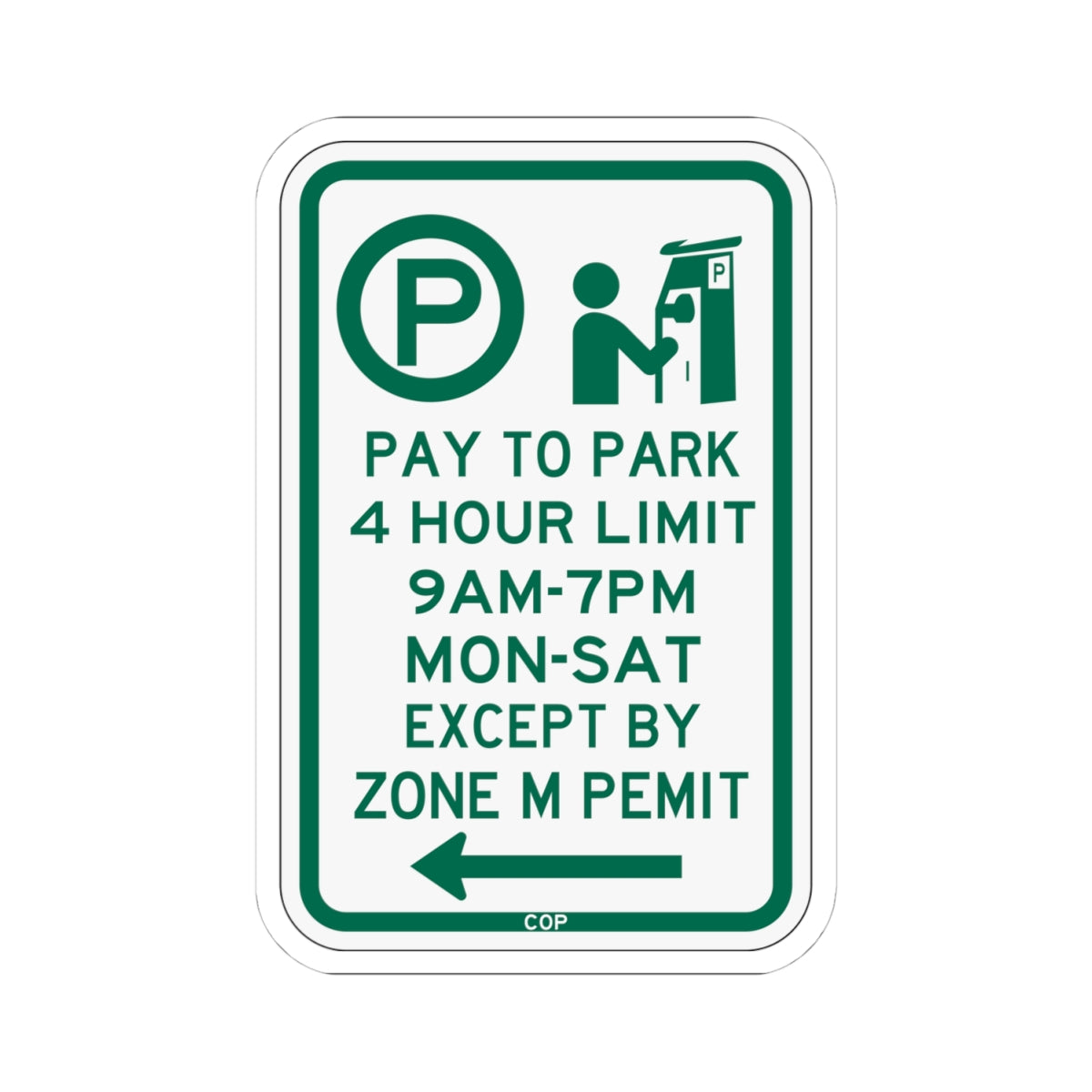 PBOT Road sign P4426L (Oregon) (Road Sign) STICKER Vinyl Kiss-Cut Decal