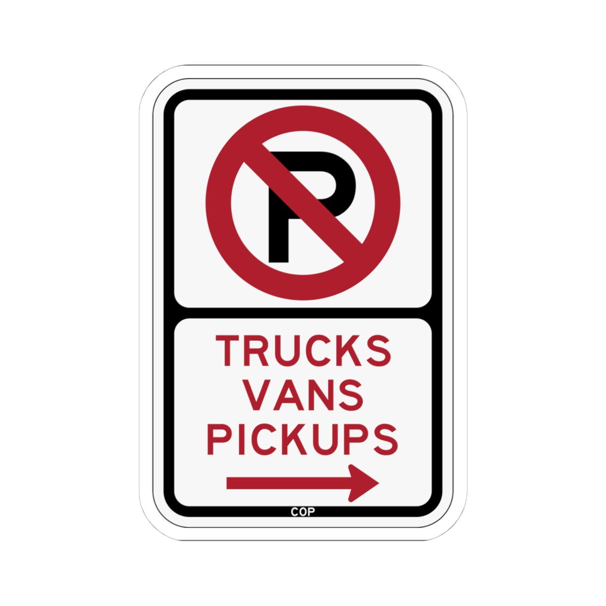 PBOT Road sign P1955R (Oregon) (Road Sign) STICKER Vinyl Kiss-Cut Decal