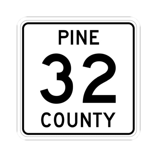Pine County Route 32 MN (Minnesota) (Road Sign) STICKER Vinyl Kiss-Cut Decal