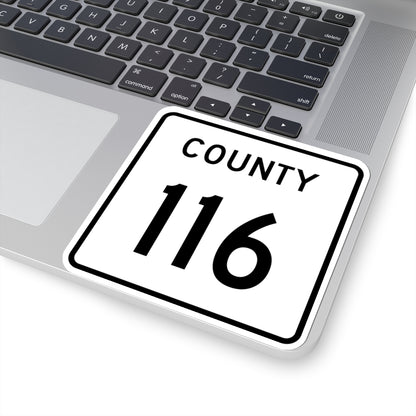 County 116 square (Minnesota) (Road Sign) STICKER Vinyl Kiss-Cut Decal
