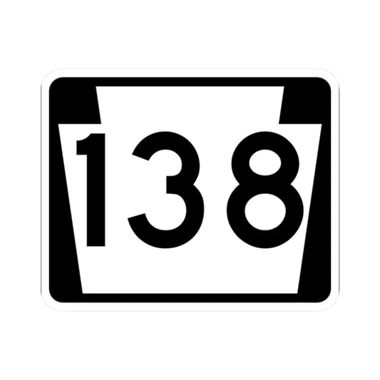 PA-138 (Pennsylvania) (Road Sign) STICKER Vinyl Kiss-Cut Decal
