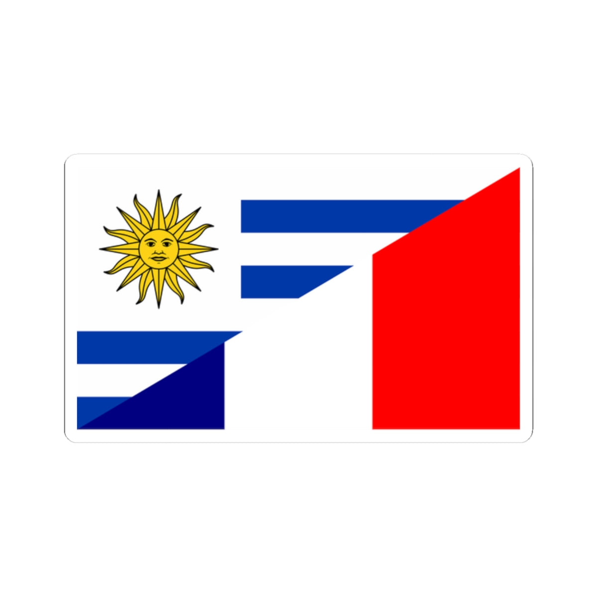 Flag of Uruguay and France (France) STICKER Vinyl Kiss-Cut Decal