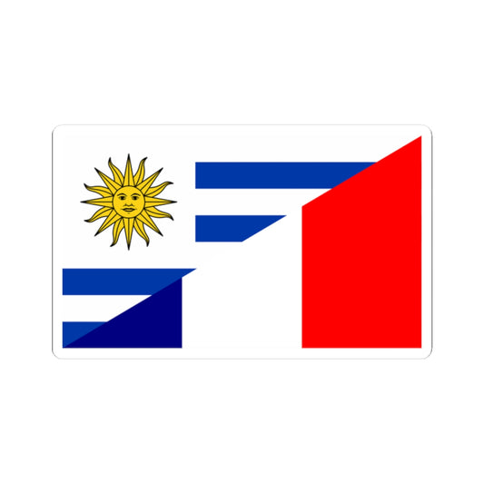 Flag of Uruguay and France (France) STICKER Vinyl Kiss-Cut Decal