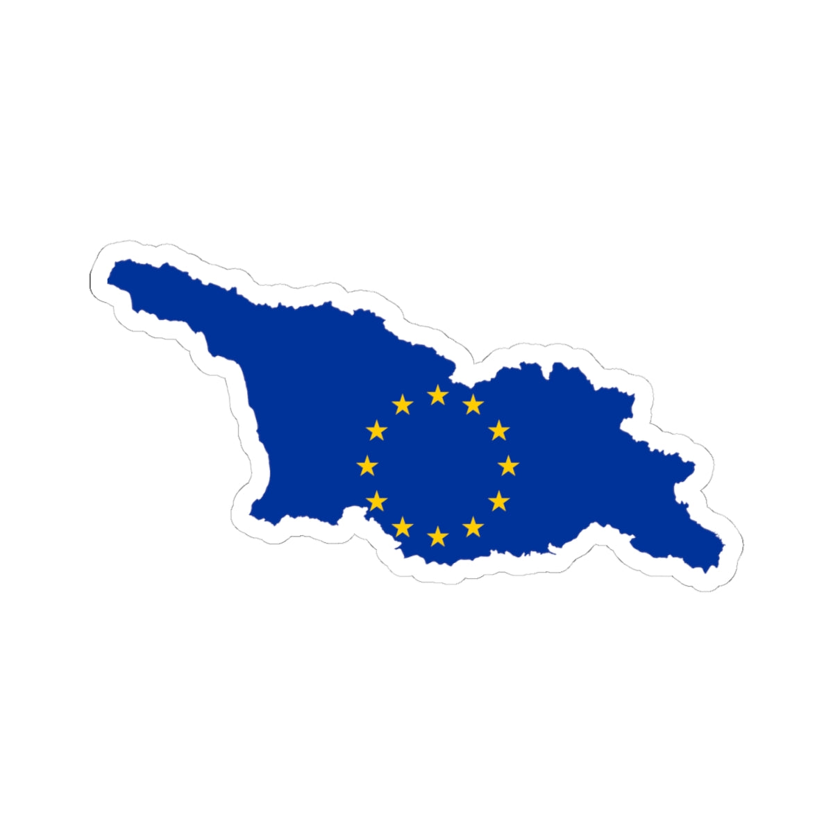 Flag map of Georgia European Union (Georgia) STICKER Vinyl Kiss-Cut Decal