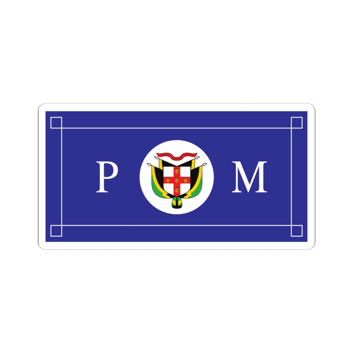 Flag of the Prime Minister of Jamaica (Jamaica) STICKER Vinyl Kiss-Cut Decal