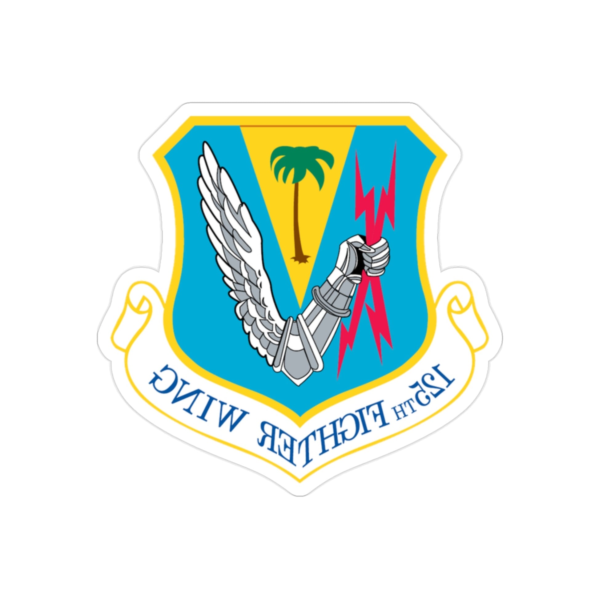 125th Fighter Wing (U.S. Air Force) REVERSE PRINT Transparent STICKER-2" × 2"-The Sticker Space