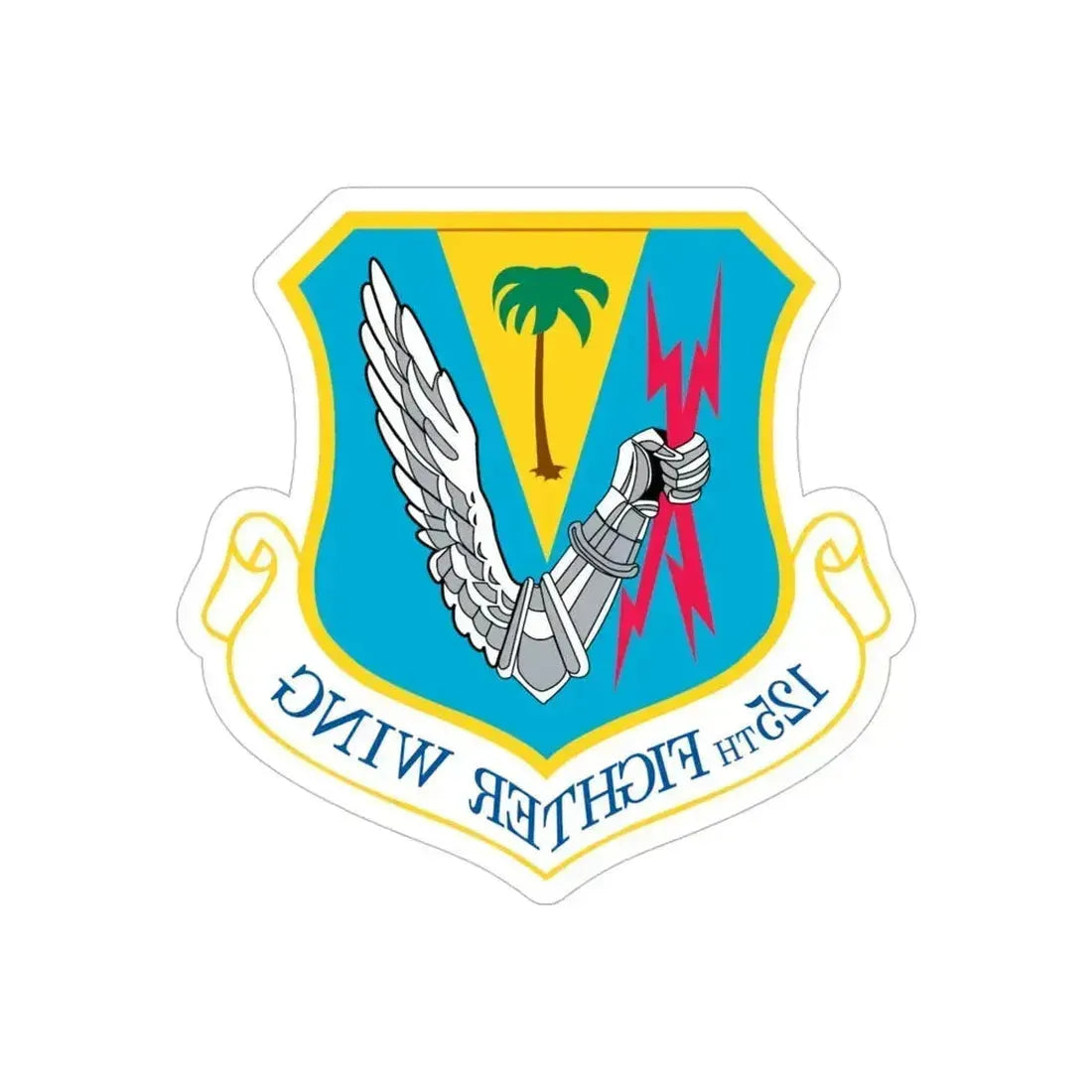 125th Fighter Wing (U.S. Air Force) REVERSE PRINT Transparent Die-Cut STICKER 6 Inch Die-Cut Transparent - The Sticker Space