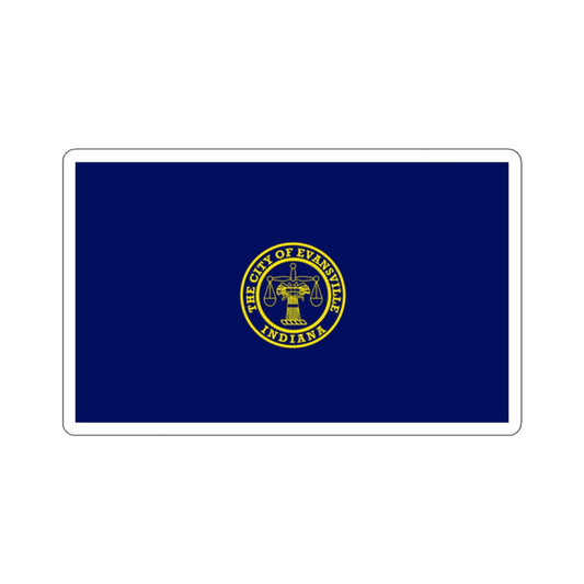 Flag of Evansville, Indiana - STICKER Vinyl Kiss-Cut Decal