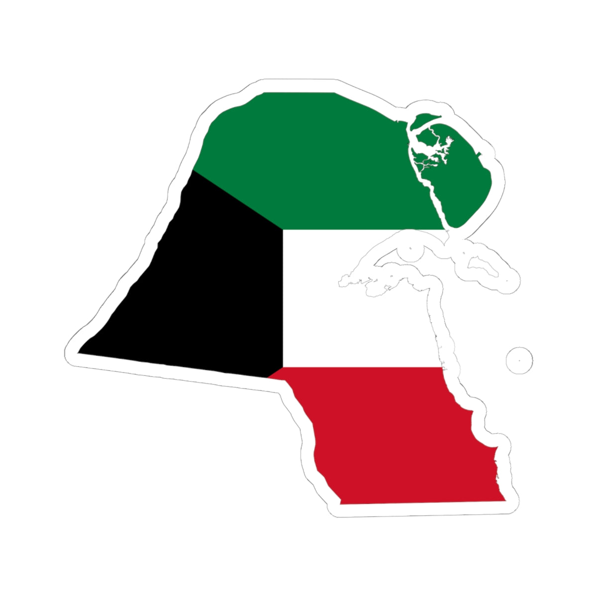 Kuwait-Flagmap (Kuwait) STICKER Vinyl Kiss-Cut Decal