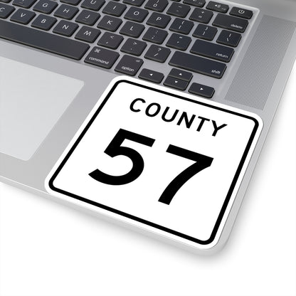County 57 square (Minnesota) (Road Sign) STICKER Vinyl Kiss-Cut Decal