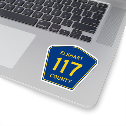 Elkhart County Road 117 IN (Indiana) (Road Sign) STICKER Vinyl Kiss-Cut Decal