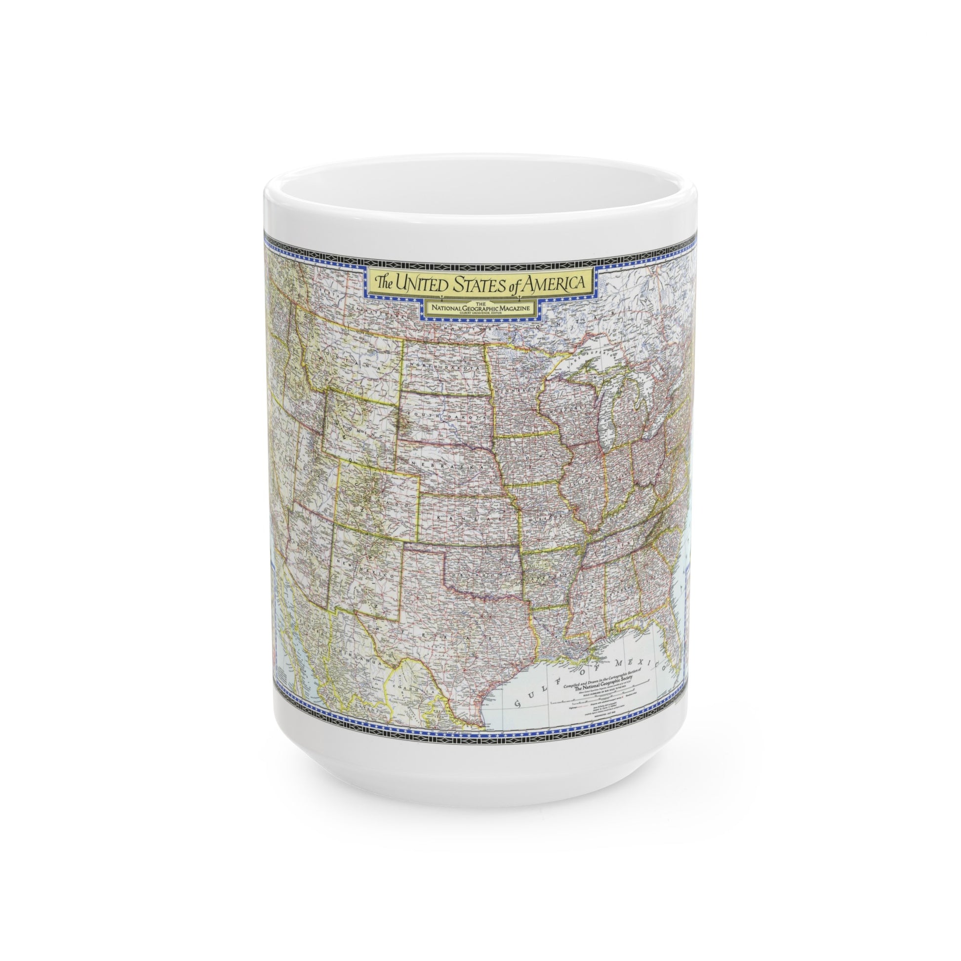 USA - The United States (1946) (Map) White Coffee Mug-15oz-The Sticker Space
