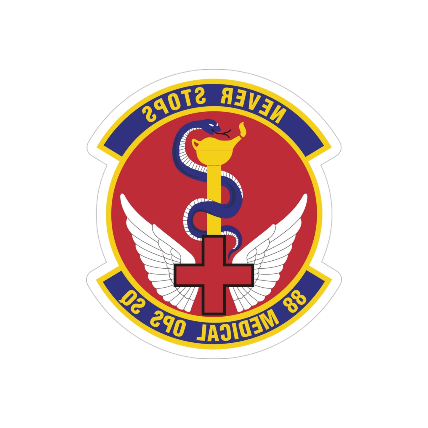 88th Medical Operations Squadron (U.S. Air Force) REVERSE PRINT Transparent STICKER