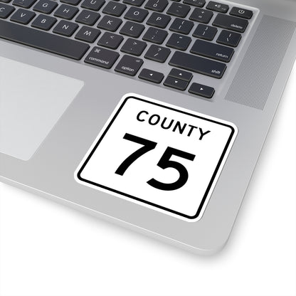 County 75 square (Minnesota) (Road Sign) STICKER Vinyl Kiss-Cut Decal