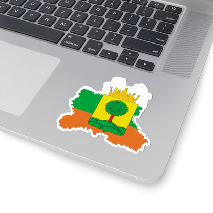 Flag-map of Lipetsk Oblast 2003 (Russia) STICKER Vinyl Kiss-Cut Decal
