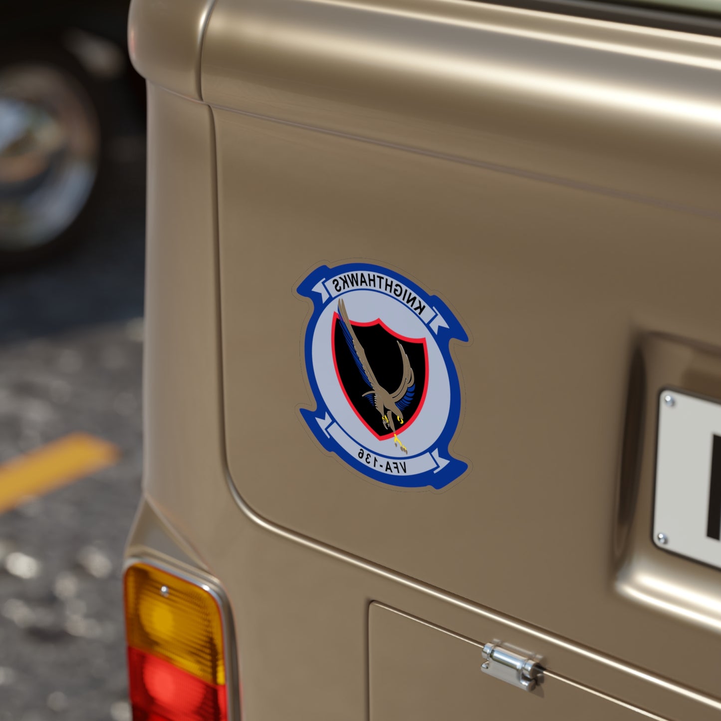 VFA 136 Knighthawks v2 (U.S. Navy) REVERSE PRINT Transparent STICKER