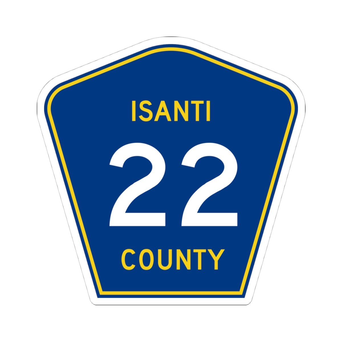 Isanti County 22 MN (Minnesota) (Road Sign) STICKER Vinyl Kiss-Cut Decal