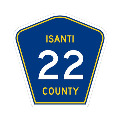 Isanti County 22 MN (Minnesota) (Road Sign) STICKER Vinyl Kiss-Cut Decal