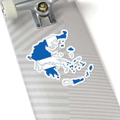 Flag-map of Greece 1822-1978 (Greece) STICKER Vinyl Kiss-Cut Decal