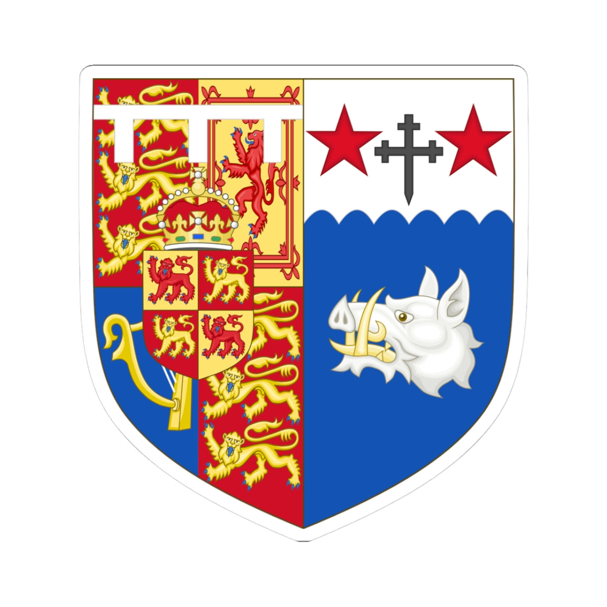 Arms of Camilla Duchess of Cornwall (United Kingdom) (Coat of Arms) STICKER Vinyl Kiss-Cut Decal