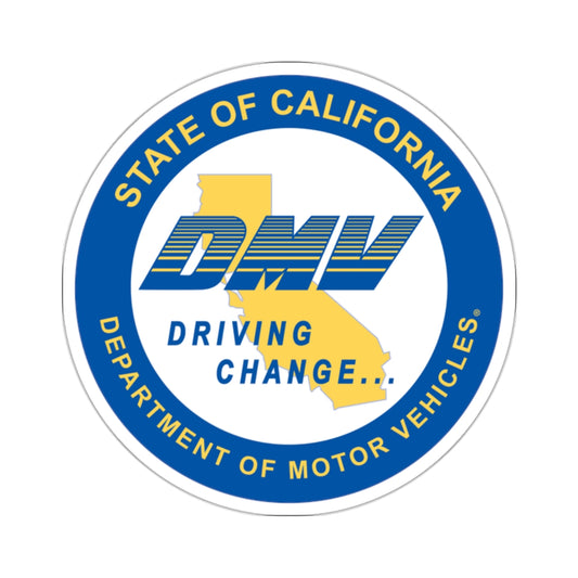 California Department of Motor Vehicles - STICKER Vinyl Kiss-Cut Decal-2 Inch-White-The Sticker Space