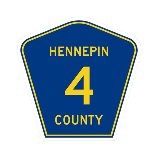 Hennepin County 4 (Minnesota) (Road Sign) STICKER Vinyl Kiss-Cut Decal